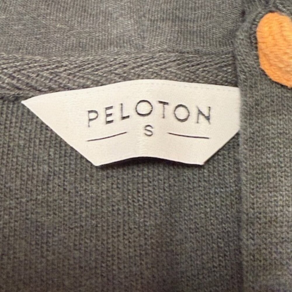 PELOTON ultimate fleece full zip hoodie black charcoal logo tie dye Sz Small - Picture 8 of 11